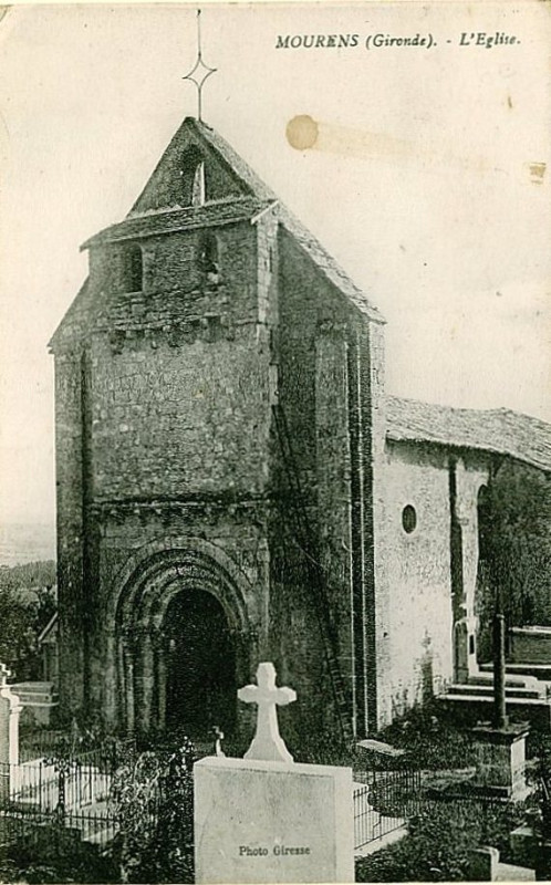 Carte postale ancienne Mourens - église 2