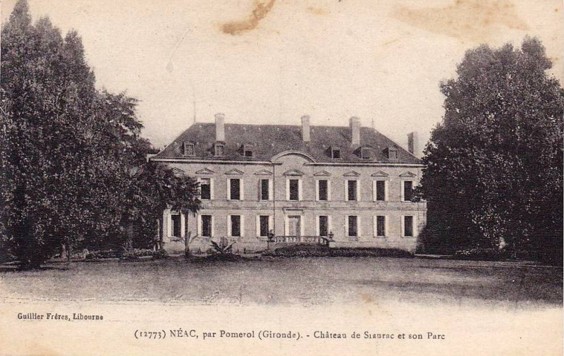Carte postale ancienne Néac - château de Siaurac 1