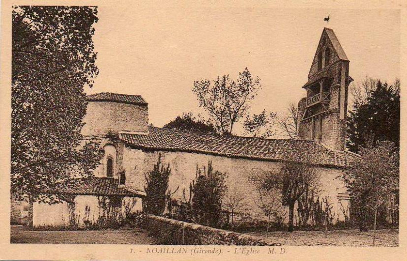 Carte postale ancienne Noaillan - église 2