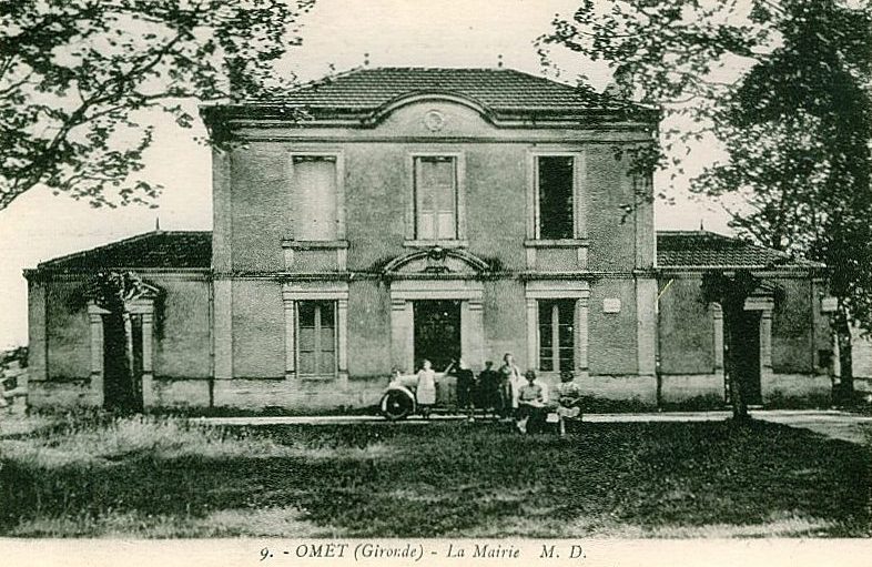 Carte postale ancienne Omet - Mairie