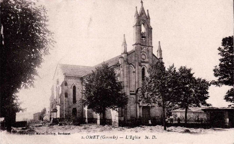 Carte postale ancienne Omet - église 1
