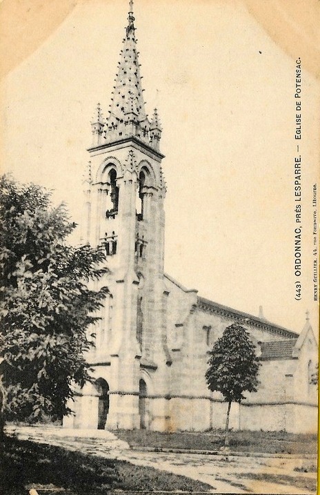 Carte postale ancienne Ordonnac - église 2