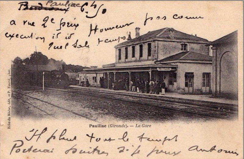 Carte postale ancienne Pauillac - Gare 2