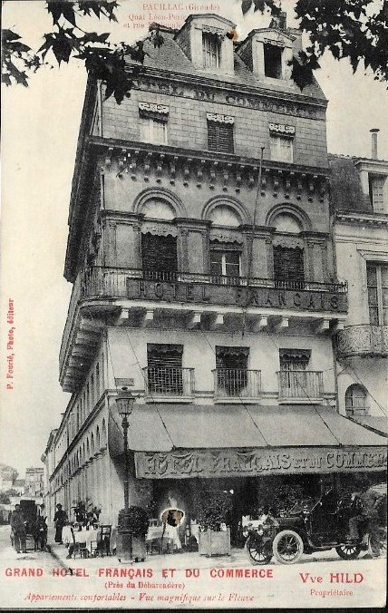 Carte postale ancienne Pauillac - Hôtel Français 2