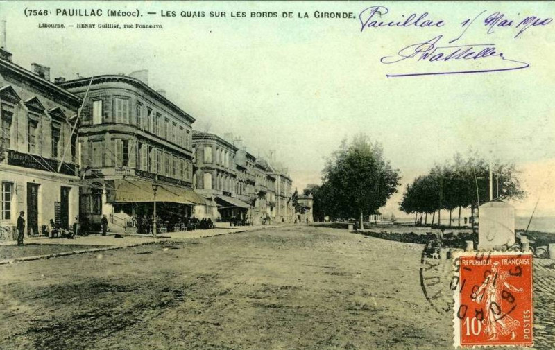 Carte postale ancienne Pauillac - quais 1