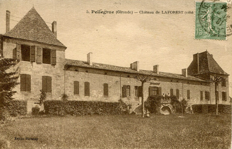 Carte postale ancienne Pellegrue - château Laforest 1