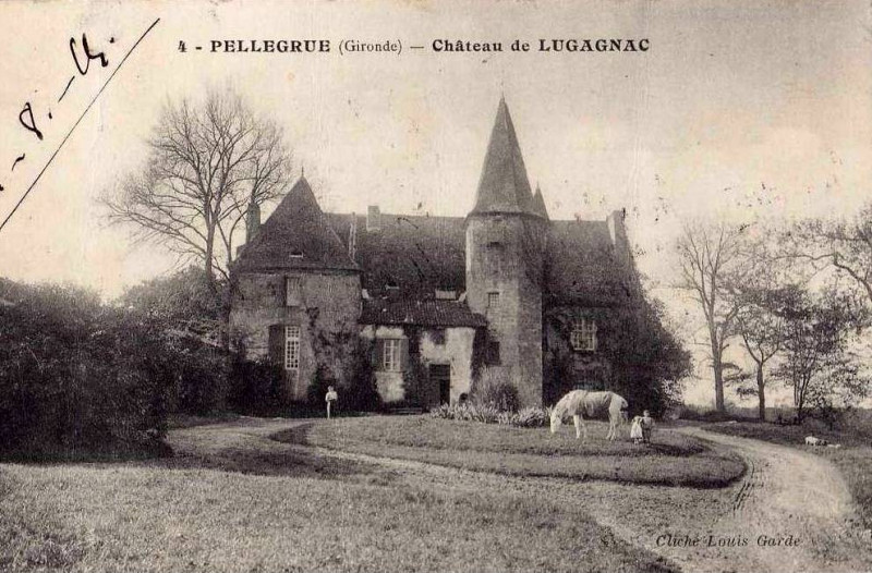 Carte postale ancienne Pellegrue - château Lugagnac 2