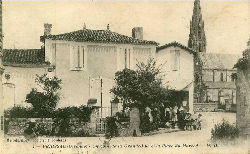 Carte postale ancienne Périssac - bourg 1