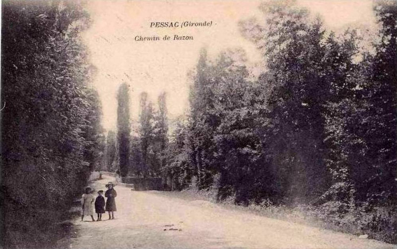Carte postale ancienne Pessac - chemin de Razon 2