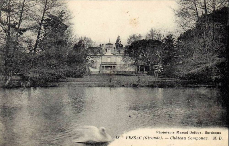 Carte postale ancienne Pessac - château Camponac 3