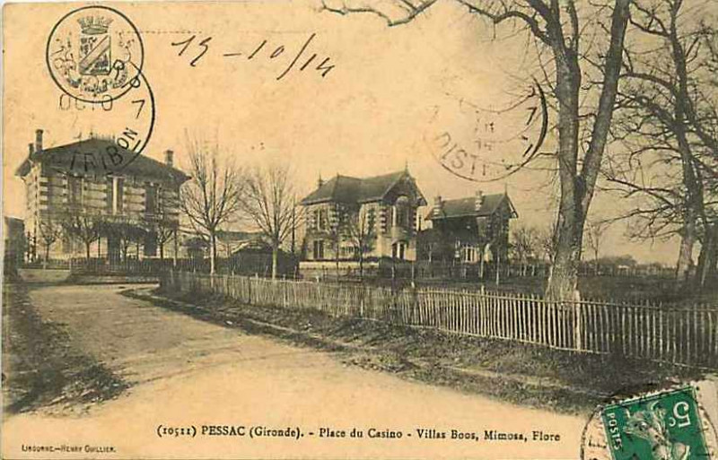 Carte postale ancienne Pessac - place du Casino 1