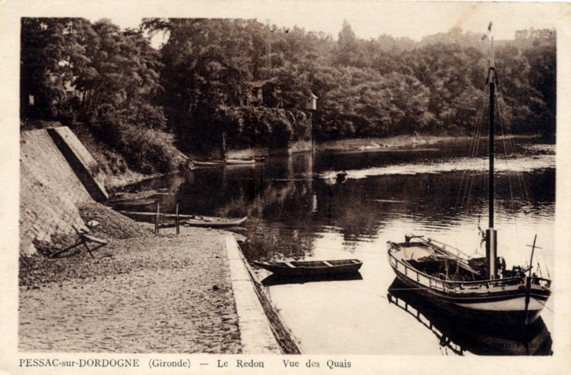 Carte postale ancienne Pessac-sur-Dordogne - quais