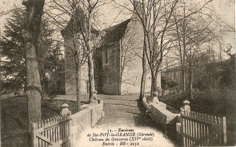 Carte postale ancienne Pineuilh - château Graveron 1