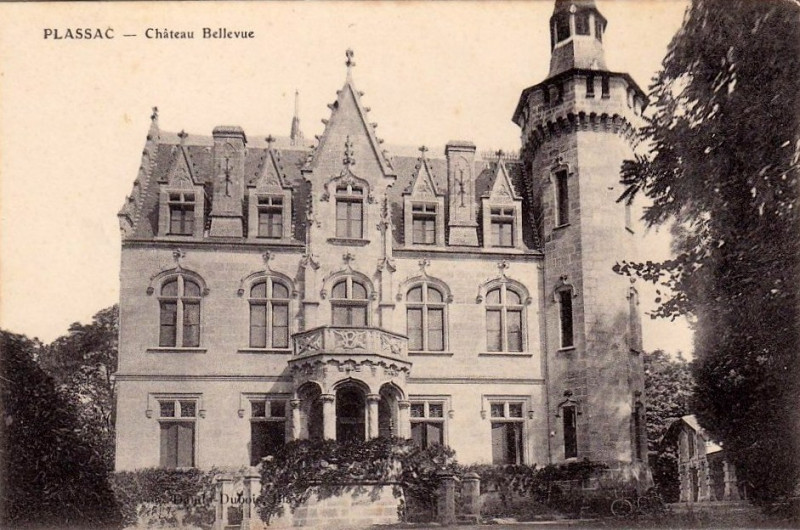 Carte postale ancienne Plassac - château Bellevue 1