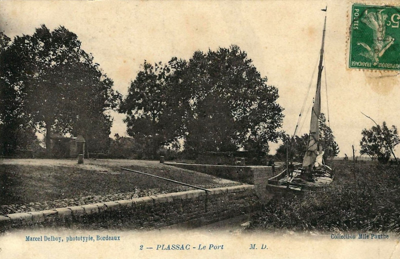 Carte postale ancienne Plassac - port 1