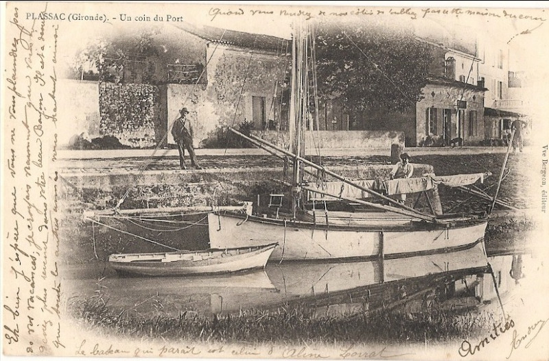 Carte postale ancienne Plassac - port 2