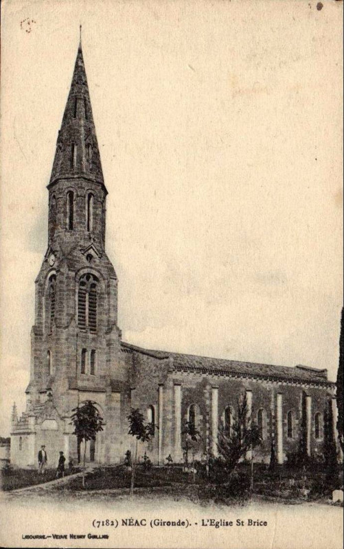 Carte postale ancienne Plassac - église 3