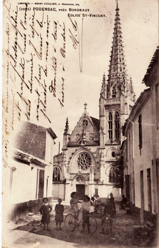 Carte postale ancienne Podensac - Eglise b