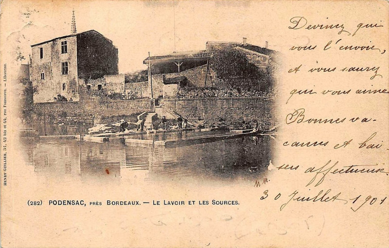 Carte postale ancienne Podensac - Lavoir 3