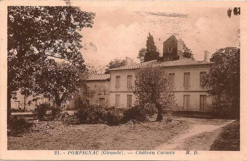 Carte postale ancienne Pompignac château Carmes