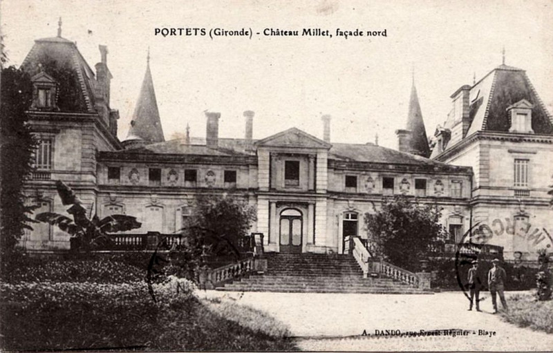 Carte postale ancienne Portets - château Millet 4