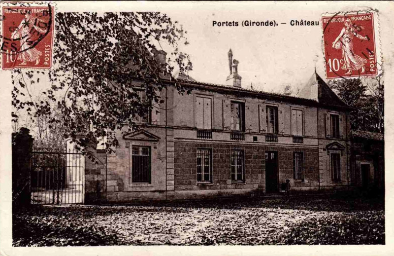 Carte postale ancienne Portets - château