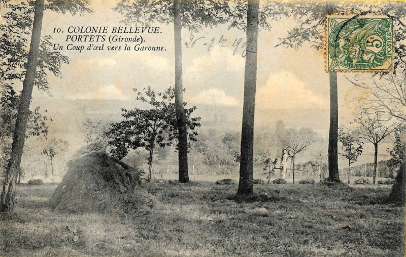 Carte postale ancienne Portets - Colonie Bellevue 4
