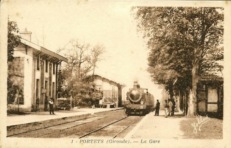 Carte postale ancienne Portets - Gare 3