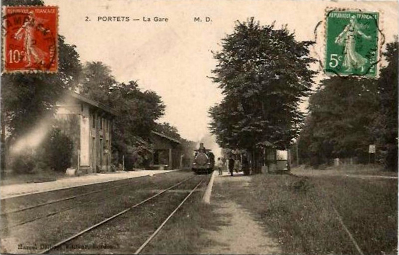 Carte postale ancienne Portets - Gare 4