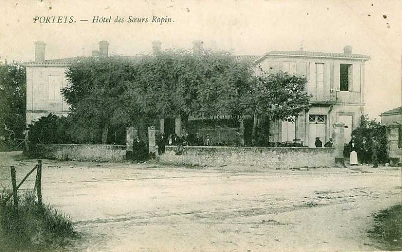 Carte postale ancienne Portets - Hôtel des soeurs Rapin 2