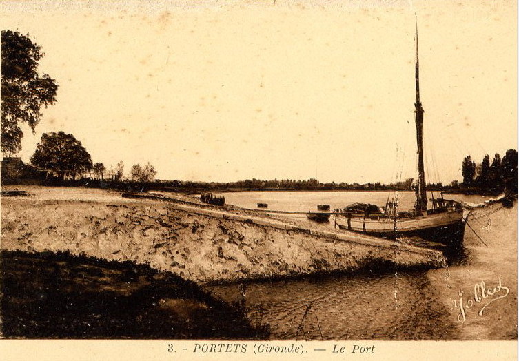 Carte postale ancienne Portets - Port 1