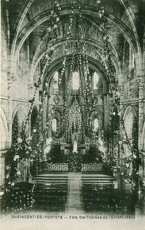 Carte postale ancienne Portets - église 6