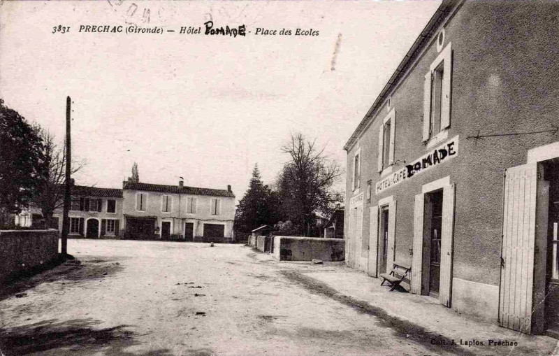 Carte postale ancienne Préchac - bourg 1