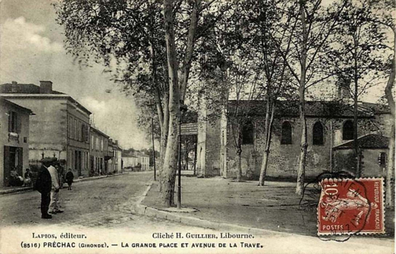 Carte postale ancienne Préchac - bourg 2