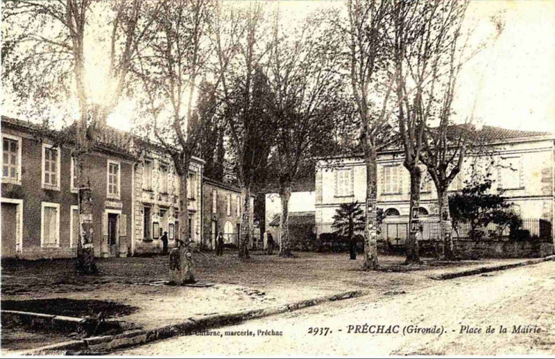 Carte postale ancienne Préchac - bourg 3