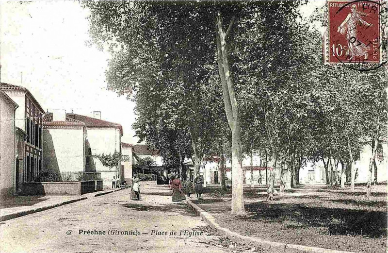 Carte postale ancienne Préchac - bourg 8