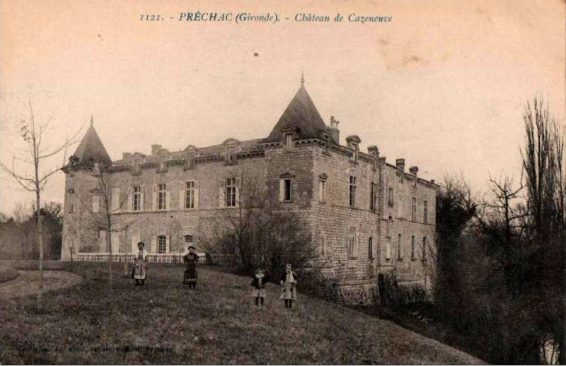 Carte postale ancienne Préchac - château de Cazeneuve 1