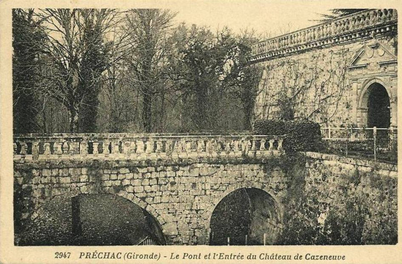 Carte postale ancienne Préchac - château de Cazeneuve 2