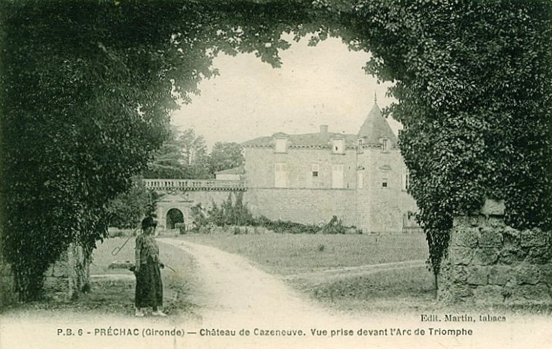 Carte postale ancienne Préchac - château de Cazeneuve 4