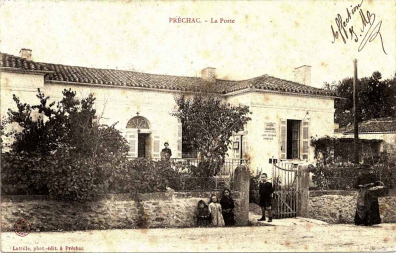 Carte postale ancienne Préchac - La Poste