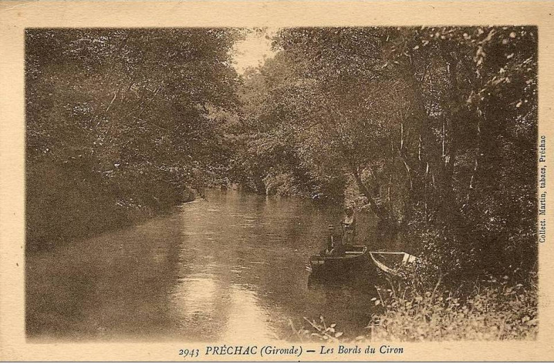 Carte postale ancienne Préchac - Le Ciron 2
