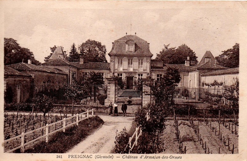 Carte postale ancienne Preignac - château d'Armajan des Ormes 3
