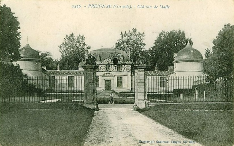 Carte postale ancienne Preignac - château de Malle 1