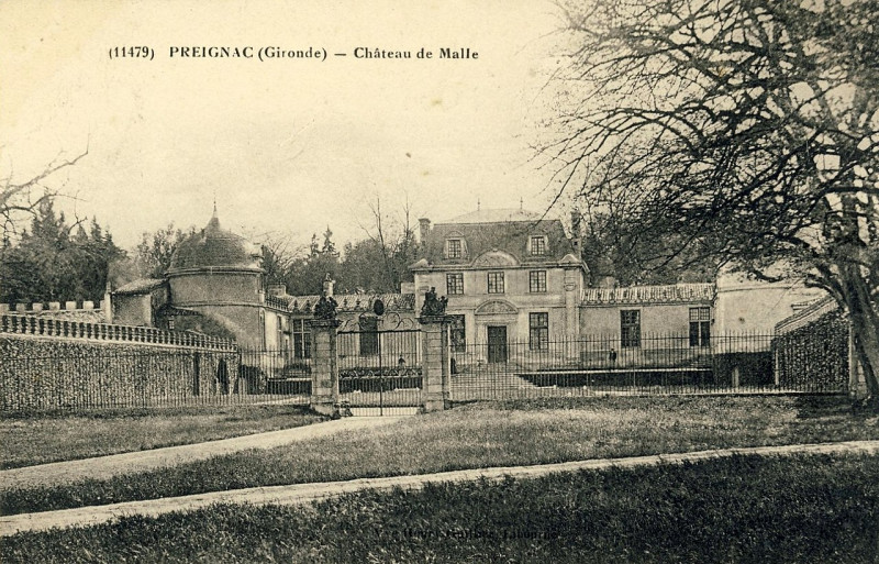 Carte postale ancienne Preignac - château de Malle 3
