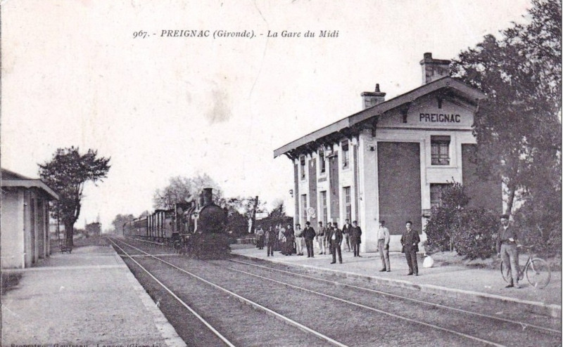 Carte postale ancienne Preignac - gare 2