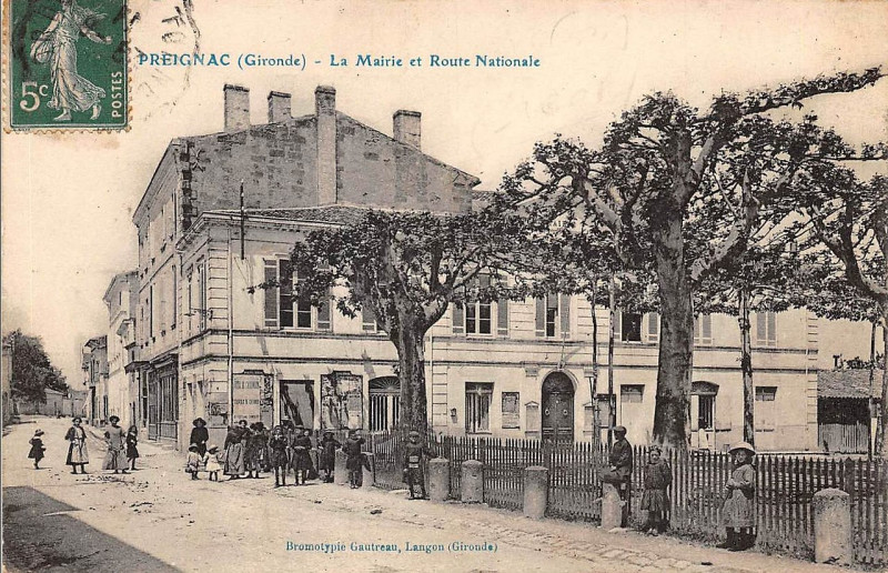 Carte postale ancienne Preignac - Mairie