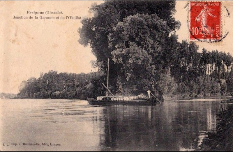 Carte postale ancienne Preignac - port 4