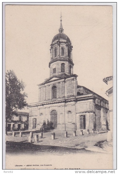 Carte postale ancienne Preignac - église 2
