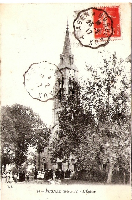 Carte postale ancienne Pugnac - église 3