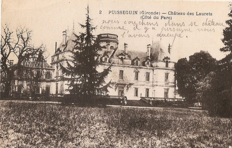 Carte postale ancienne Puisseguin - château des Laurets 2a